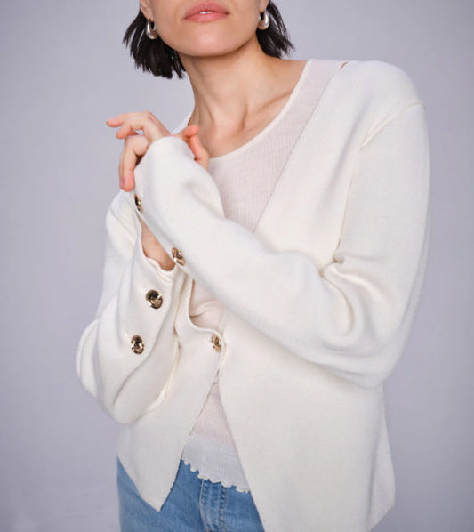 Mos Mosh Cardigan | MMTaegan Knit Cardigan | Ecru