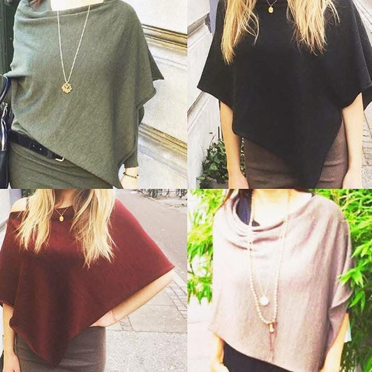 SibinLinnebjerg Poncho | Paris  | 100% Fine Merino Wool | Bourgogne
