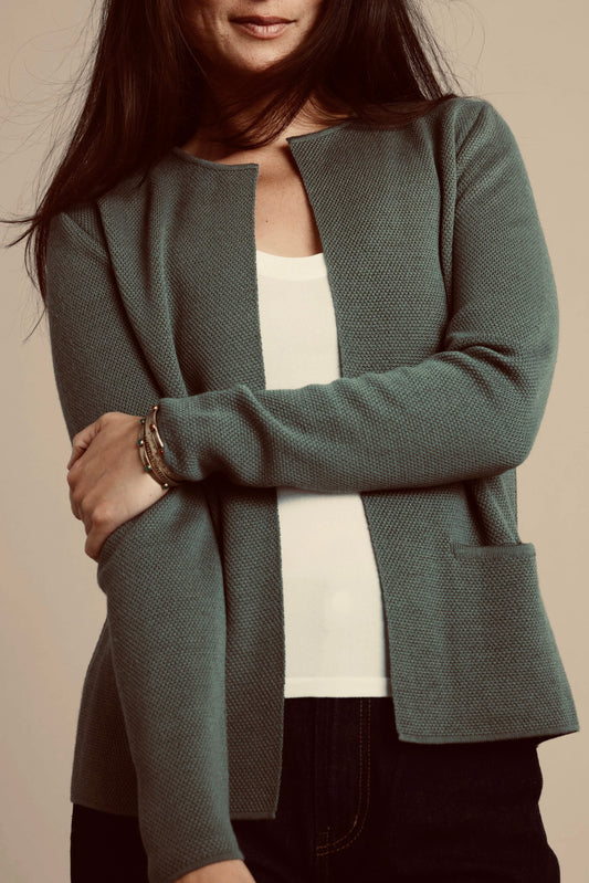 SibinLinnebjerg Cardigan | Sense | Merino Wool Mix | Khaki