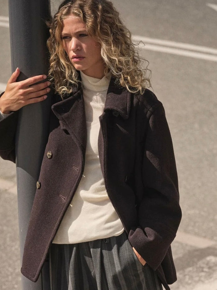 Mos Mosh Jakke | MMCharly Wool Jacket | Chocolate Torte