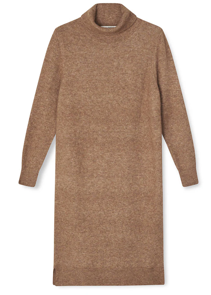 Sibin Linnebjerg Madena Strik Kjole - Camel