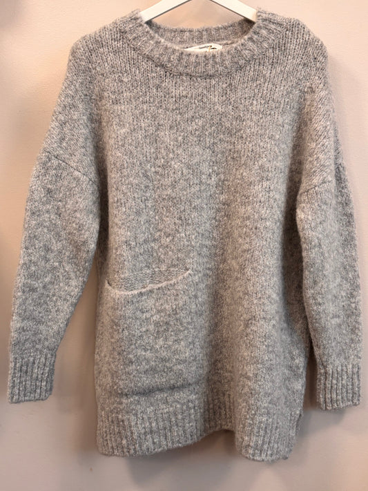 SibinLinnebjerg Bluse | Goldie | Merino Wool Mix | Light Grey Melange