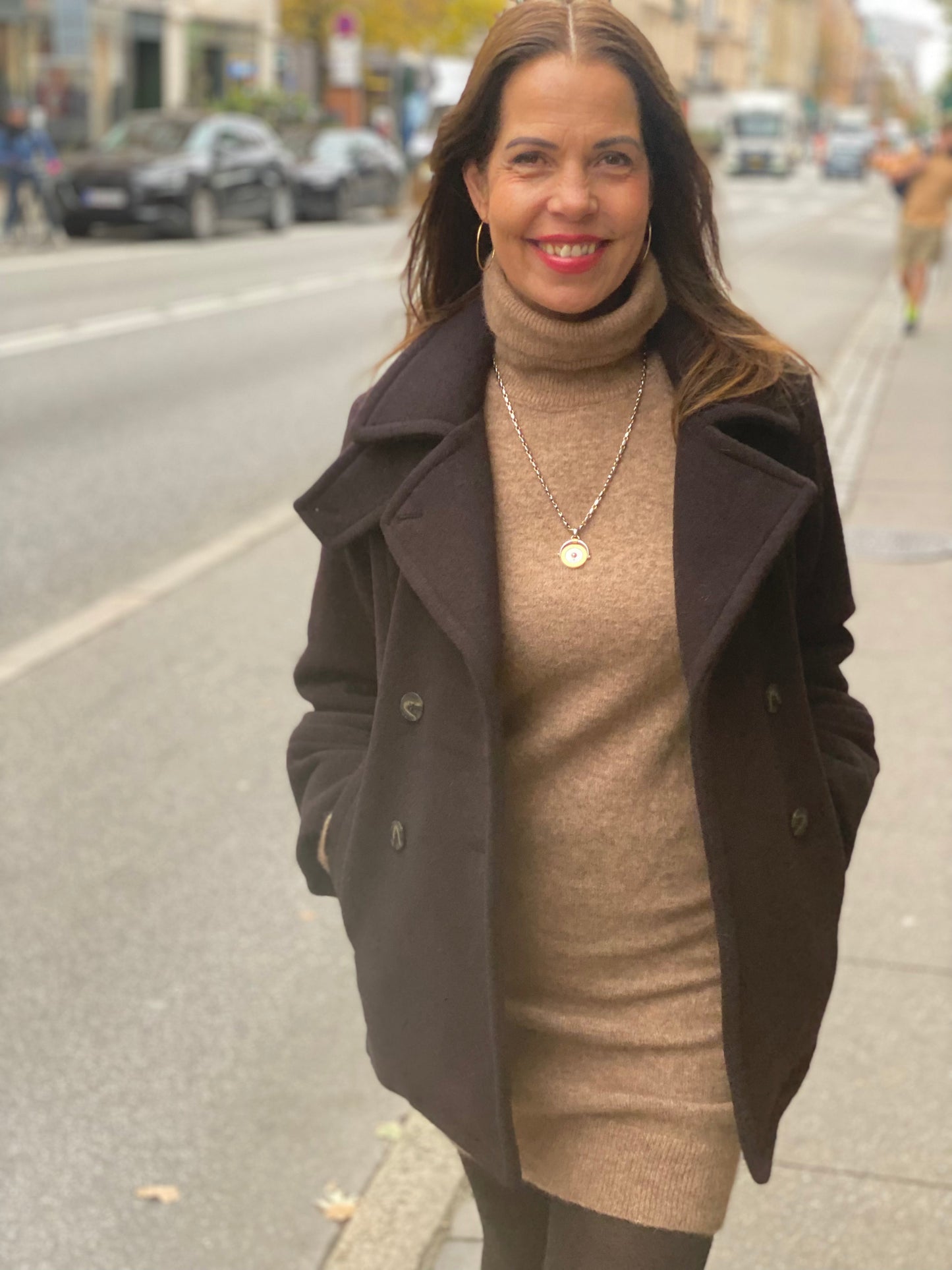 Sibin Linnebjerg Madena Strik Kjole - Camel