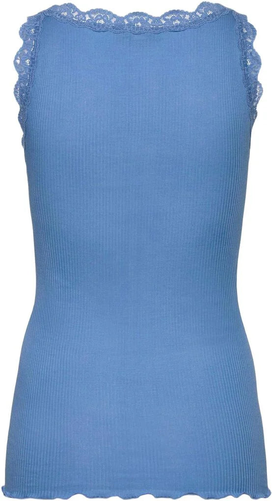 RMWBalta Rosemunde Top | Balta Modal Lace V-neck Top | Azure Blue